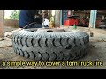 how to cover a torn truck tire