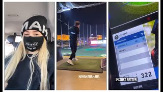 Corinna Kopf enjoying her day playing golf || Flexing her Porsche