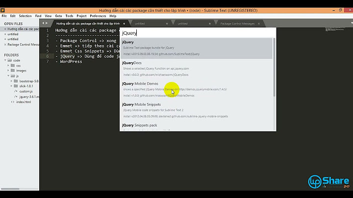 Hướng dẫn cài plugin sublime text 3