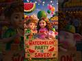 🍉✨ The Watermelon Party! ✨🍉 #trendingshorts #animalstory #shortvideo