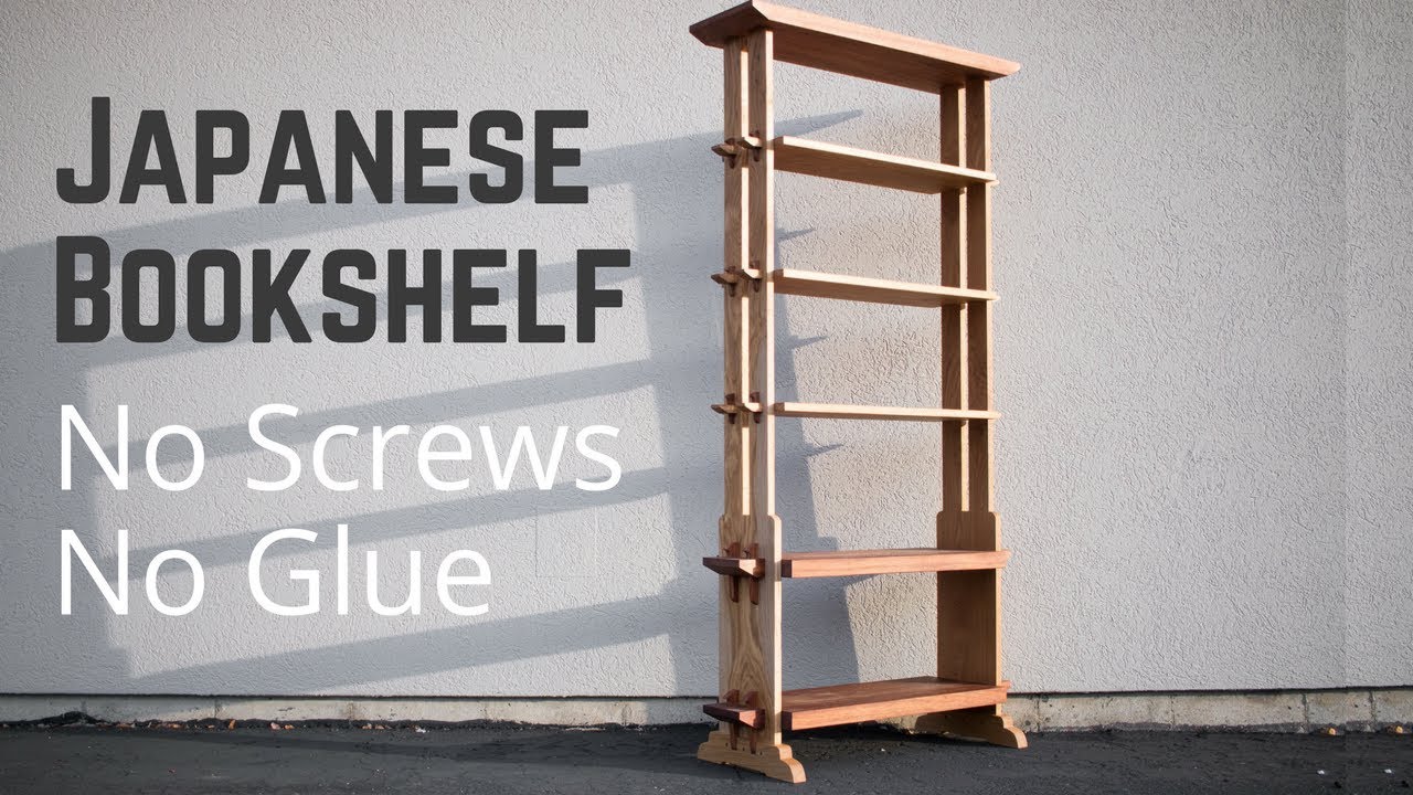 Japanese Style Bookshelf With Traditional Hand Cut Joinery