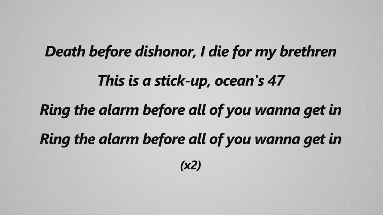 Joey Bada Ring The Alarm (Lyrics) YouTube