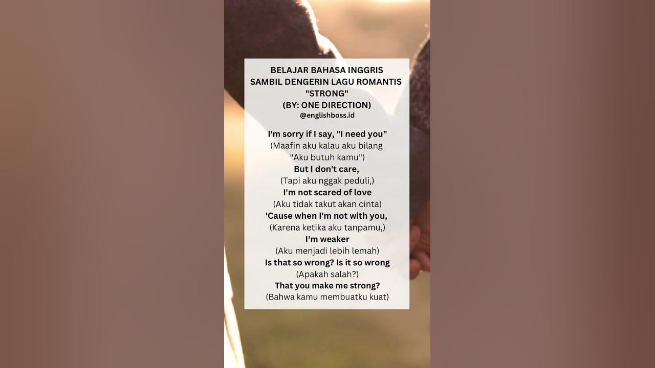 Belajar bahasa Inggris dari One Direction - Strong #belajarbahasainggris #onedirection #liriklagu