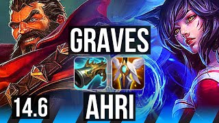 GRAVES vs AHRI (MID) | 800+ games, 18/5/10, Dominating | BR Master | 14.6