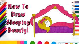 How To Draw Sleeping Beauty! (Art For Kids!) - Easy Step By Step Beginner Art/Drawing Lesson!