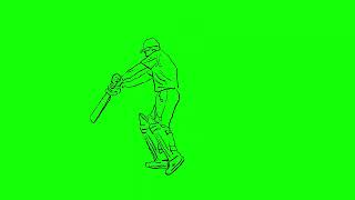 The Late-Cut Shot Animation | Cricket Line Art | 4K Alpha Channel screenshot 4