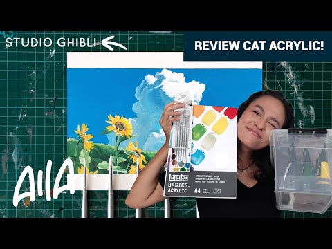 Review Cat Acrylic Liquitex Basics | Paint with Me - Ghibli