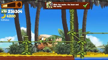 Banana Kong Ride the snake, the boar and the turtle (In One Run)