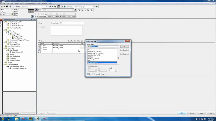 RSLogix 5000 | Making A UDT or User Defined Data Type for a Motion system