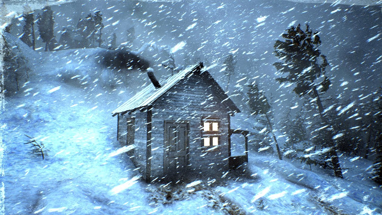 SNOWSTORM SOUNDS FOR SLEEPING. 10 Hour Medieval Snow Village Blizzard | Ironlamp Alley Nightfall