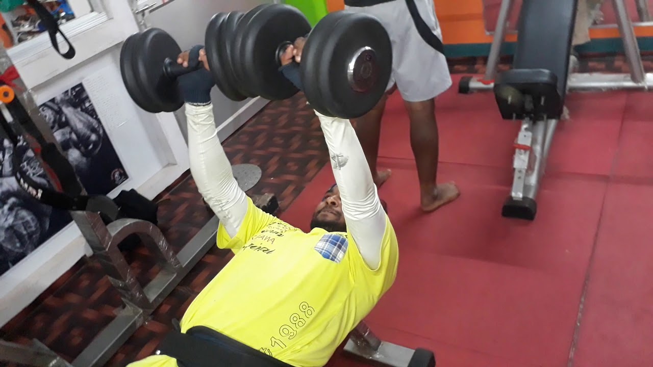 20 + 20 KG Dumbell press YouTube