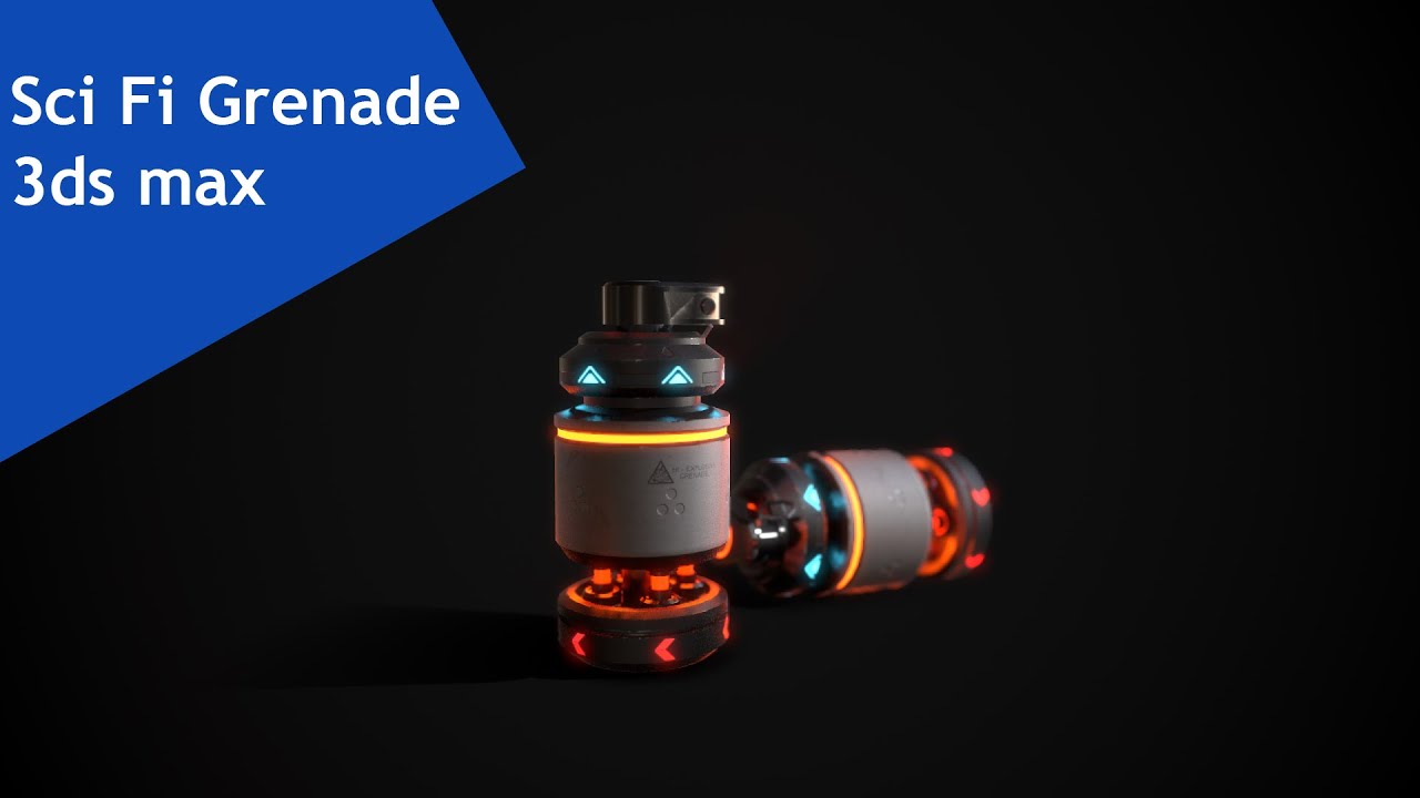 Modeling and Texturing Sci Fi Grenade 3ds max tutorial part - 2 - YouTube
