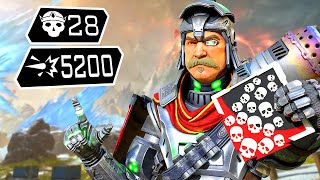 INSANE FUSE 28 KILLS AND 5200 DAMAGE (Apex Legends Gameplay)