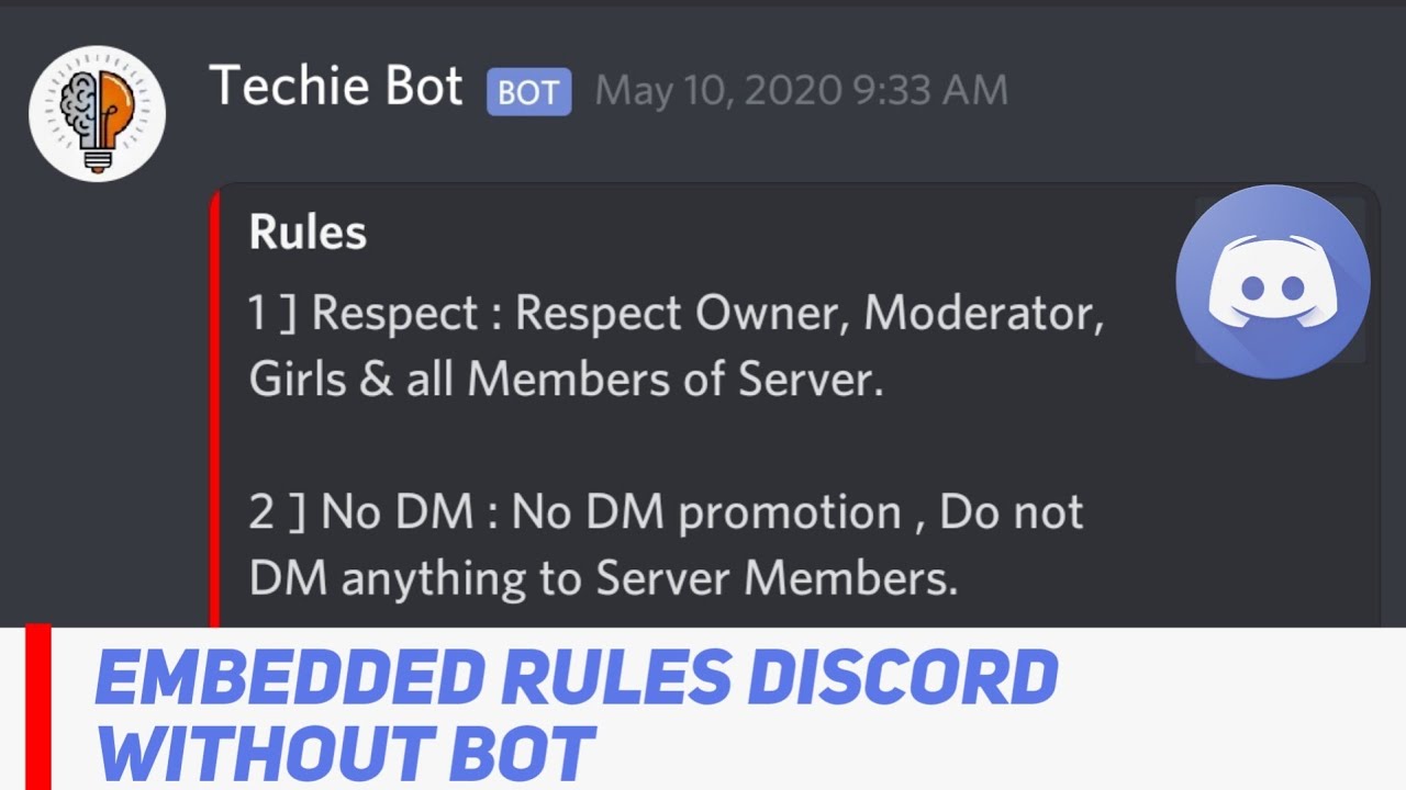 Make Embed Discord Bot, Embed Rules, Webhook, image, Stylish Rules