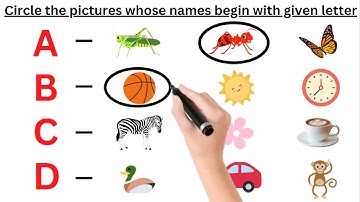 Circle the pictures whose names begin with given letter, English Worksheet for kids, Circle Activity