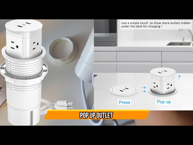 ANNQUAN Automatic Pop Up Countertop Outlet with 15W Wireless