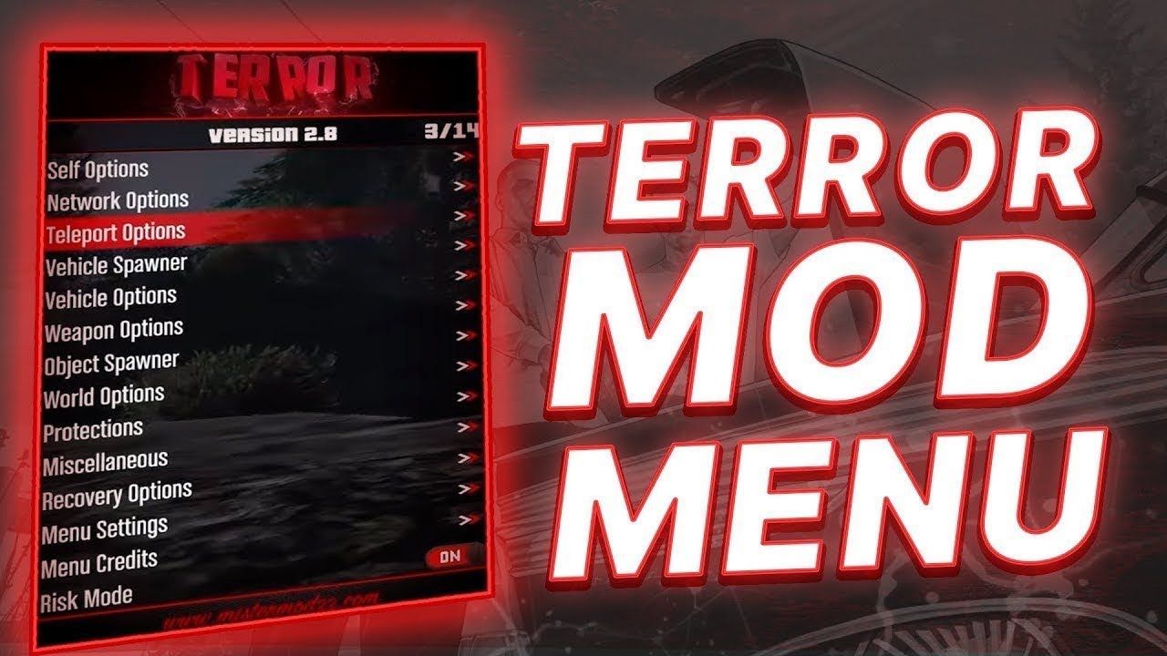 GTA 5 Online PC, TERROR 3.4 MOD MENU 1.52 - 1.53