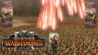 20 Deathshrieker Rocket Launchers vs 20 Clumped up Zombies in Total War: Warhammer 3 screenshot 1