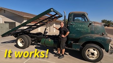 Hydraulic CYLINDER and PUMP install for the Chevy COE tilt bed.