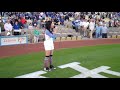 Megan Lee (15 yrs) Singing Live - USA National Anthem at Dodger Stadium