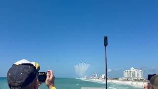 Blue Angels and Thunderbirds Unite For Rare 'Super Delta' Formation Over Florida Beach