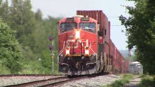 Long Stack Train CN 123 at Marsh Junction Approaching Moncton Gordon Yard - Lots of ACL Cans Net Worth