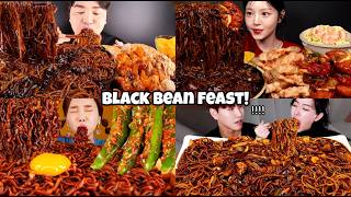 Ultimate Black Bean Noodles ASMR Mukbang Compilation 🔥🤤 | Jajangmyeon, Fried Chicken, Eggs & Kimchi