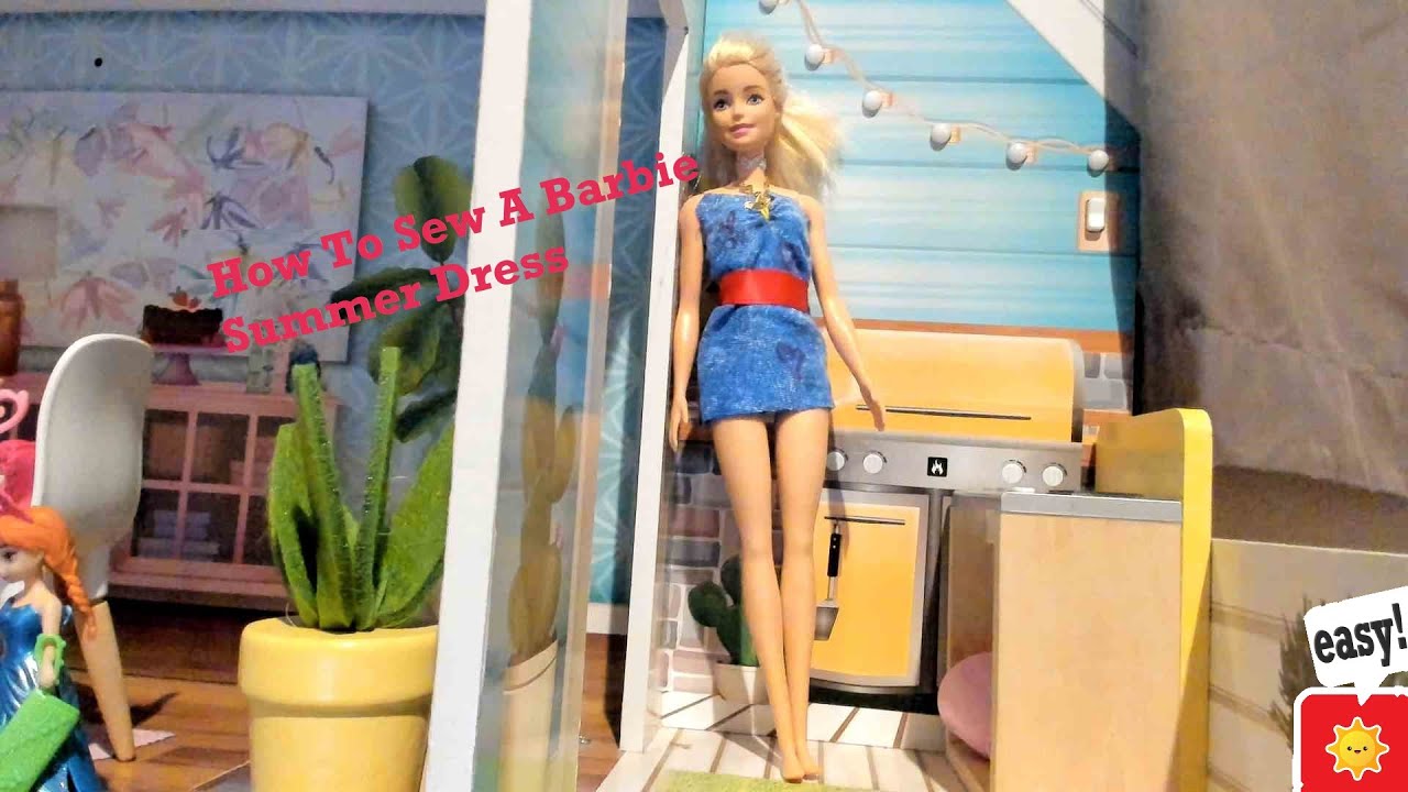 How to sew a barbie summer dress YouTube