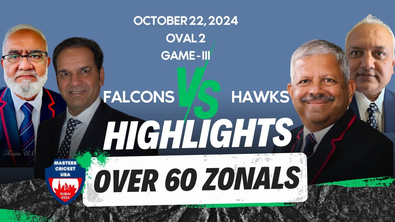 Highlights O60 Hawks vs Falcons | Masters Cricket USA Dubai Zonals at The Sevens (Oct 22, 2024)