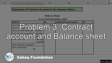 Problem 3: Contract account and Balance sheet, Accounting Lecture | Sabaq.pk