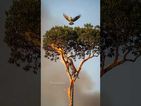 Harpy Eagle Saves Jaguar Cub From Deadly Fire! #rescue #animals #Wildlife