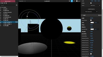 Adjusting a spotlight with A-Frame Visual Inspector.