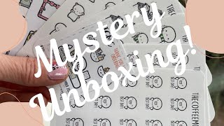 What stickers did my son pick out for me? Unboxing CoffeeMonsterzCo Christmas Gift 2023
