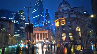 Rainy London Dawn Walk - Waterloo, City of London, Spitalfields & Shoreditch