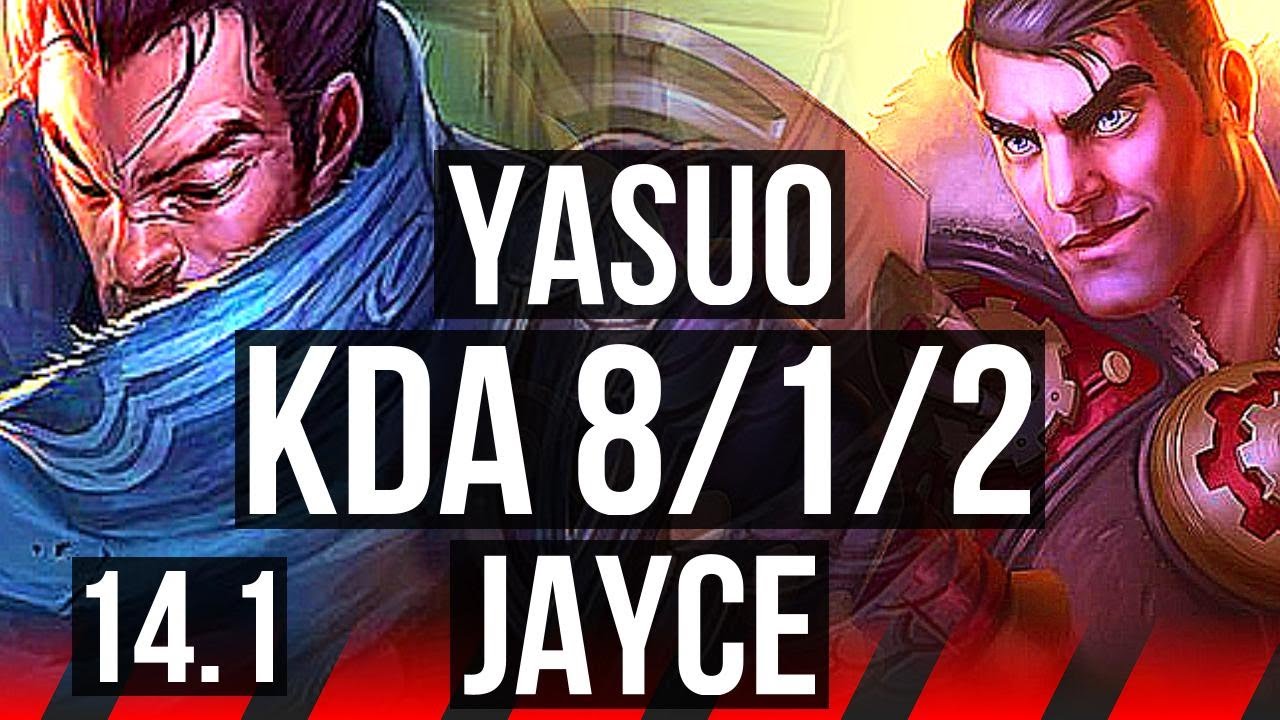 YASUO vs JAYCE (TOP) | 8/1/2, 600+ games, Godlike | KR Grandmaster | 14 ...