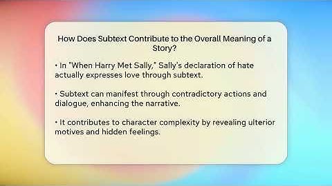 How Does Subtext Contribute to the Overall Meaning of a Story? - The Prose Path