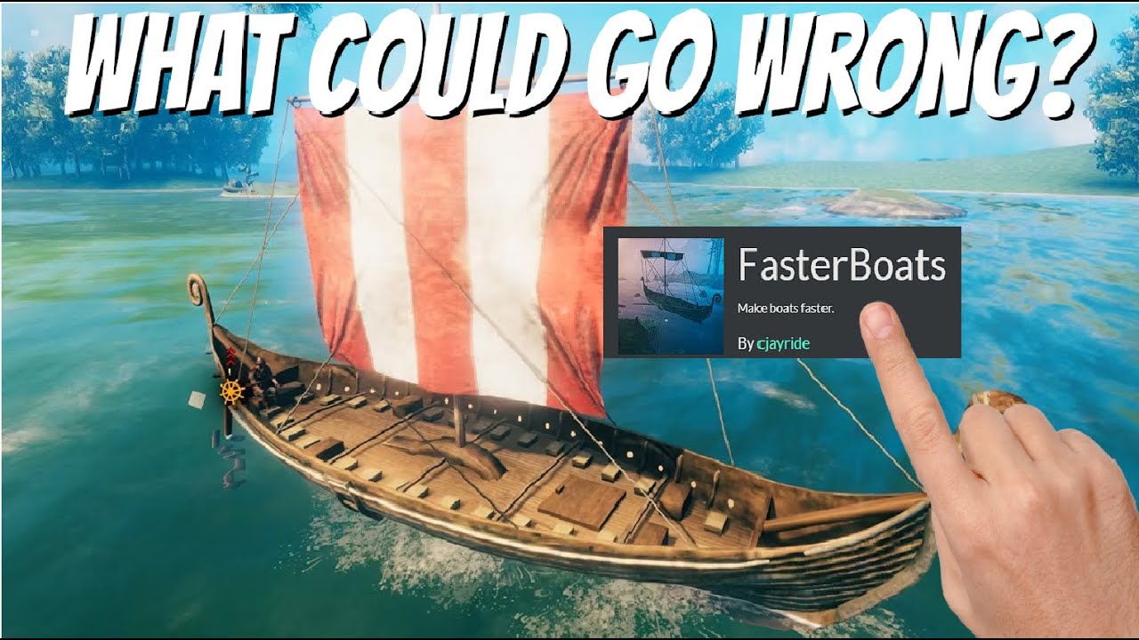 So we installed the "Faster Boats" mod on Valheim... YouTube