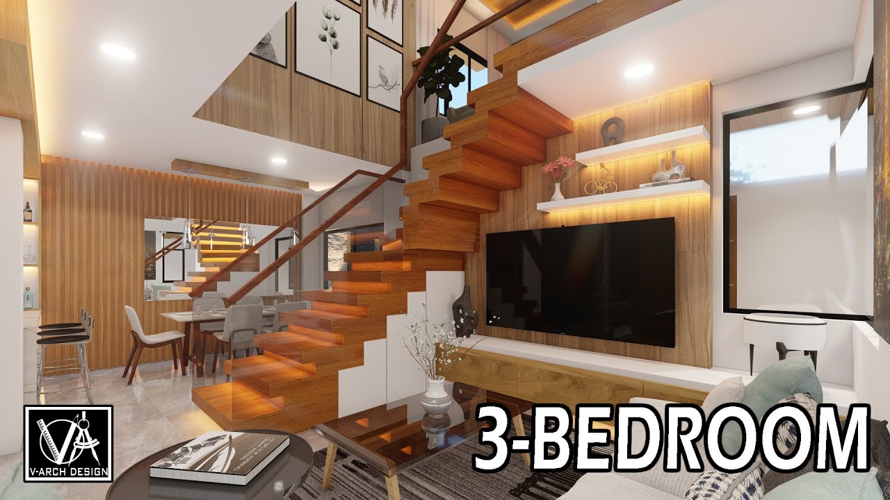 MODERN HOUSE INTERIOR DESIGN 100 SQM 3 BEDROOMS - YouTube