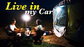 Live in a Car Camping !! The life of those who like camping.