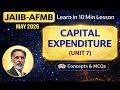 CAPITAL EXPENDITURE JAIIB-AFMB MAY 26 - Get 2 Marks in 10 Min: Exam Points with MCQs #10