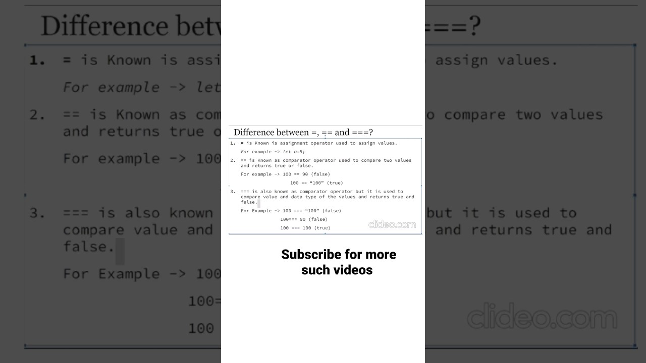 Difference Between And In JavaScript JavaScript Interview difference-between-and-in-javascript-javascript-interview