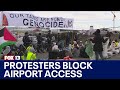 Propalestine protesters block seatac airport access  fox 13 seattle