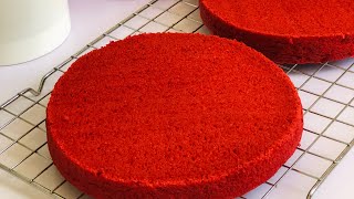 كيكة ريد فيلفيت (كيك الحب) أسفنجيه ولون  احمر رائع red velvet cake