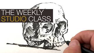 Your Weekly Studio Class: Inking human skull study screenshot 5
