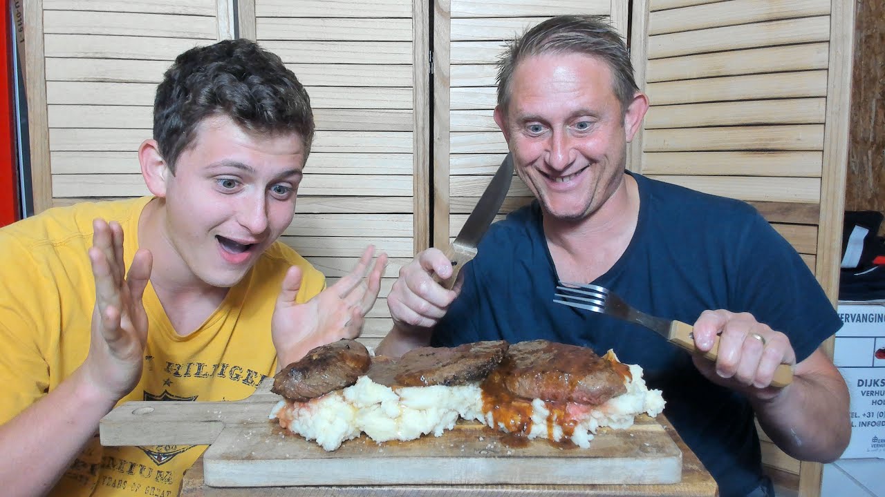 Steak MUKBANG With My DAD { Good Vibes! } traditional Farm Steak