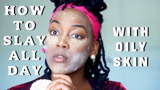 LONG LASTING FOUNDATION ROUTINE FOR OILY SKIN BLACK WOMEN (talk through)  | Patty Phattty