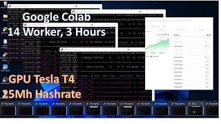 Mining With Google Colab, 14 Worker Real 3 Hours