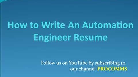 How To Write An Automation Engineer Resume | Automation Engineer Resume