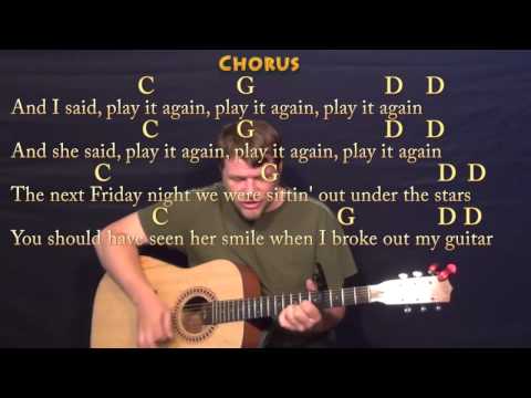 Play It Again (Luke Bryan) Strum Guitar Cover Lesson with Chords / Lyrics