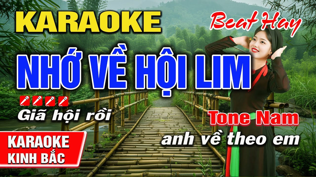 Karaoke Nhớ Về Hội Lim Tone Nam Nhạc Sống I Karaoke Kinh Bắc